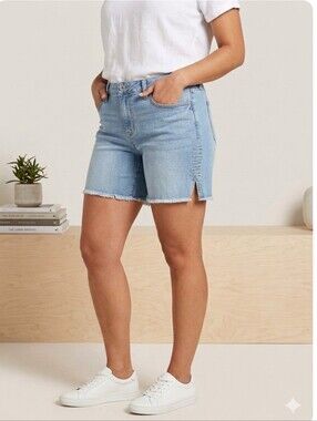 Seven7 Light Blue Denim Bermuda Shorts